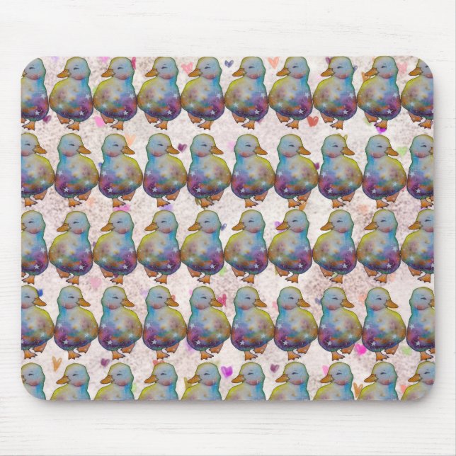 Duck named Rainbow Mouse Pad (Front)