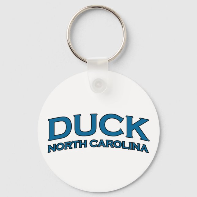 Duck North Carolina Arch Text Logo Key Ring (Front)