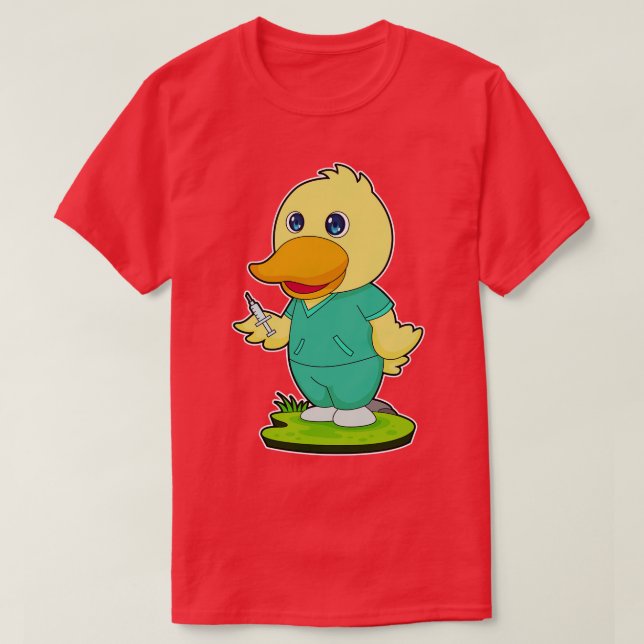 Duck Nurse Syringe T-Shirt (Design Front)