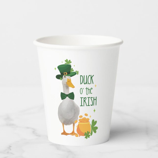 Duck o' the Irish St. Patricks Day Paper Cups (Front)