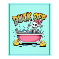 Duck Off Funny Skeleton Design-61161 Framed Art