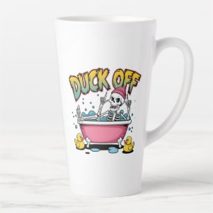 Duck Off Funny Skeleton Design-61161 Latte Mug