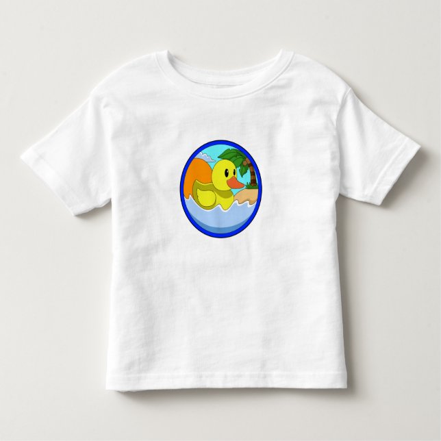 Duck on Beach with Palm trees.PNG Toddler T-Shirt (Front)