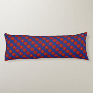 Duck on blue with red kaleidoscope body cushion