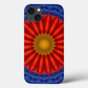 Duck on blue with red kaleidoscope iPhone 13 case