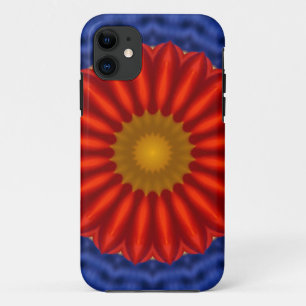 Duck on blue with red kaleidoscope iPhone 11 case