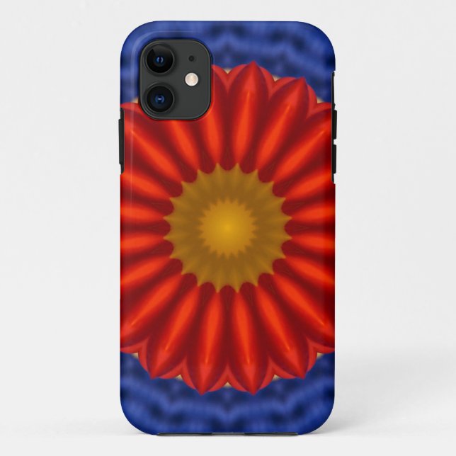 Duck on blue with red kaleidoscope Case-Mate iPhone case (Back)