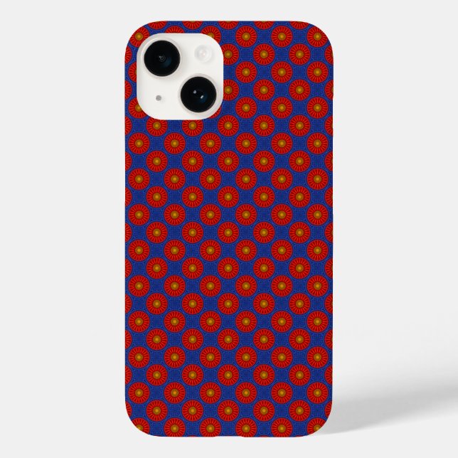 Duck on blue with red kaleidoscope Case-Mate iPhone case (Back)