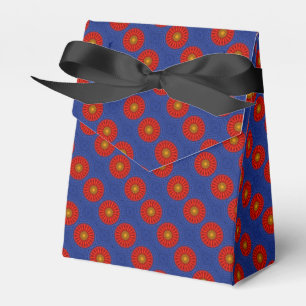 Duck on blue with red kaleidoscope favour box
