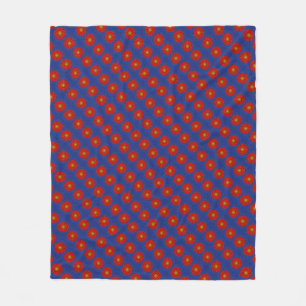 Duck on blue with red kaleidoscope fleece blanket