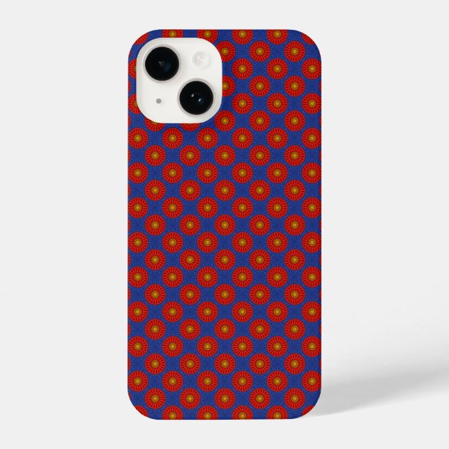 Duck on blue with red kaleidoscope iPhone case (Back)