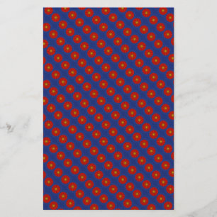 Duck on blue with red kaleidoscope stationery