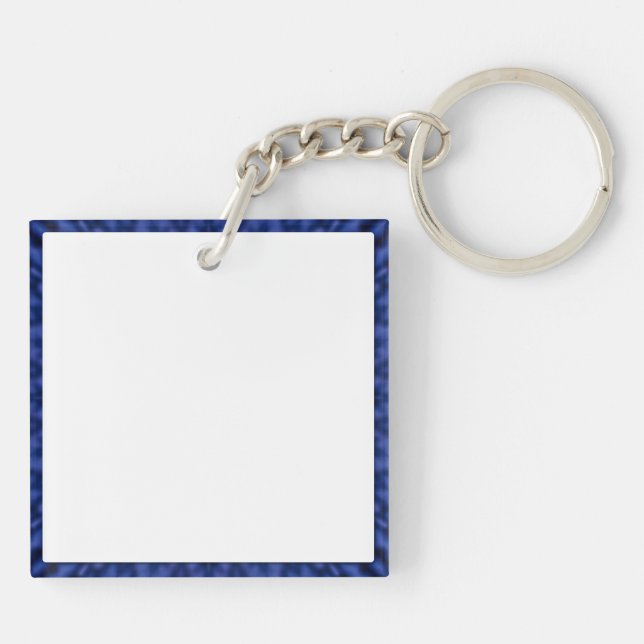 Duck on blue with yellow kaleidoscope key ring (Back)