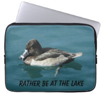 Duck on Water Black White Bird Nature Lover Lake