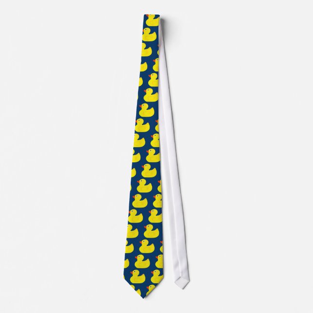 Duck pattern in cool blue pond tie (Front)