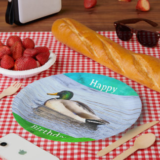 Duck Photo Birthday Paper Plate