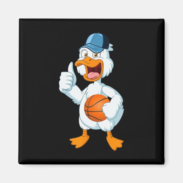 Duck Playing Basketball Costume Basketball Player  Magnet (Front)
