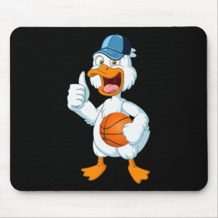 Duck Playing Bysketbyll Costume Bysketbyll Player  Mouse Pad