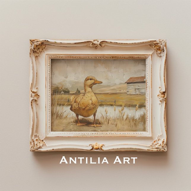Duck Pond Painting Rustic Country Farmhouse Poster (Creator Uploaded)