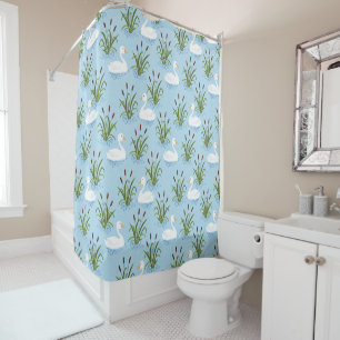 Duck Pond Pattern Shower Curtain