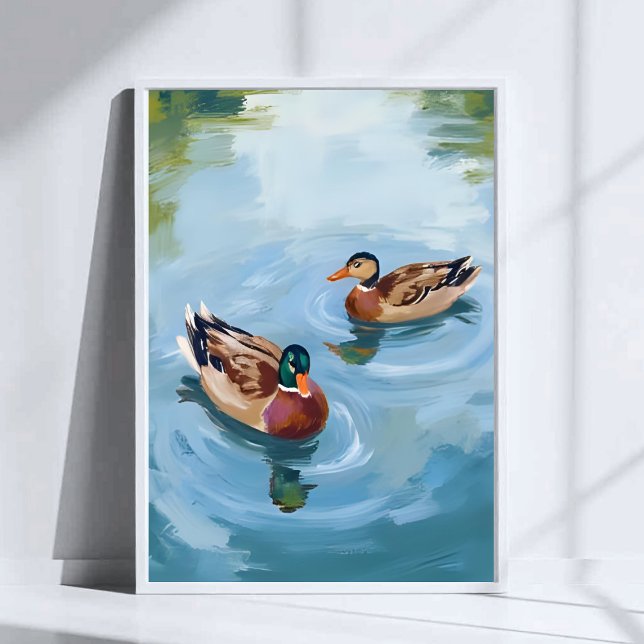 Duck Pond Watercolor Painted Poster (Creator Uploaded)