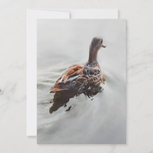 Duck Portrait In Watercolors Holiday Card