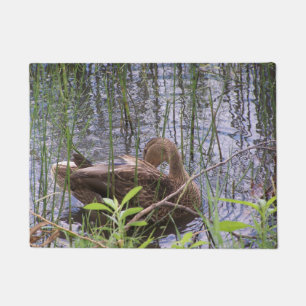 Duck Preening in the Reeds Doormat