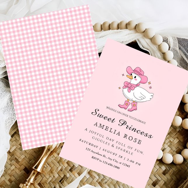 Duck Princess Celebration Birthday Invitation (Creator Uploaded)