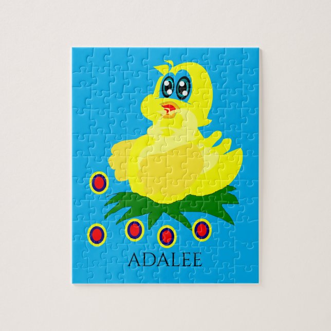 Duck puzzle with Child's name. (Vertical)