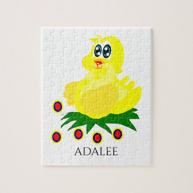Duck puzzle with Child's name. (Vertical)