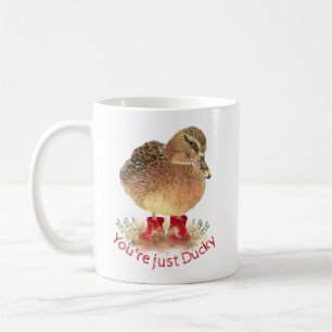 Duck Red Rubber Boots You're just Ducky  Coffee Mug