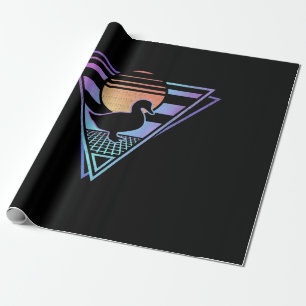 Duck Retro 80s EDM Synthwave Gift T-Shirt Wrapping Paper