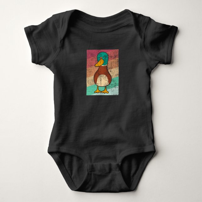 Duck Retro Baby Bodysuit (Front)