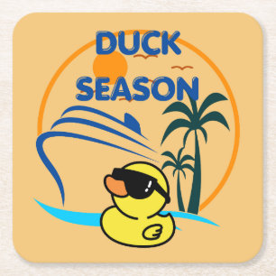 Duck Season Square Paper Coaster