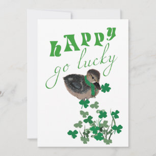 Duck Shamrock Happy Go Lucky St Patrick's Day Holiday Card