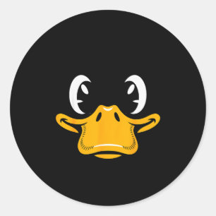 Duck Shirt Adult Kids Men Women Yellow Duck Face C Classic Round Sticker