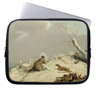 Duck Shooting in Winter (oil on canvas) Laptop Sleeve
