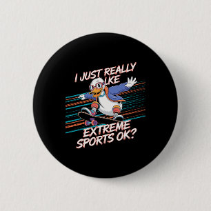 Duck Skateboarding Extreme Sports Active Lifestyle 6 Cm Round Badge