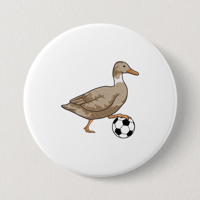 Duck Soccer player Soccer 7.5 Cm Round Badge (Front)