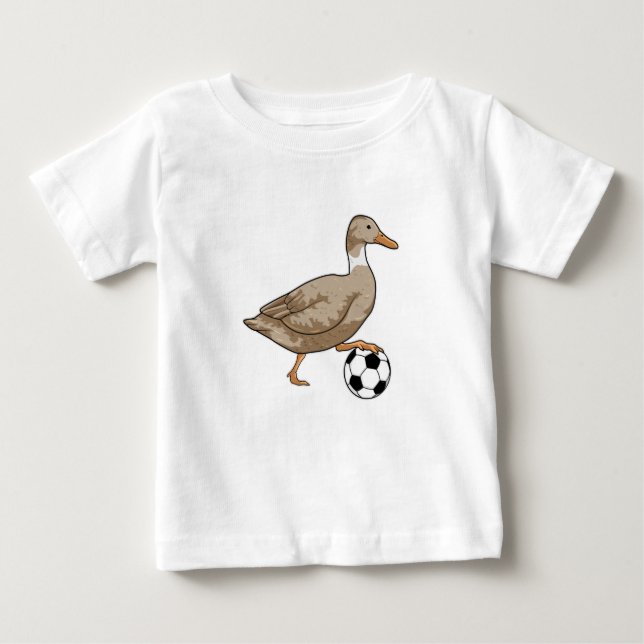 Duck Soccer player Soccer Baby T-Shirt (Front)