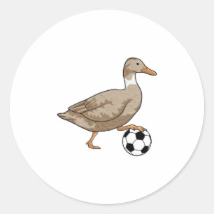 Duck Soccer player Soccer Classic Round Sticker