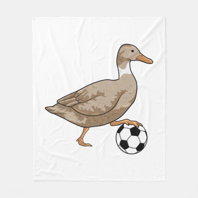 Duck Soccer player Soccer Fleece Blanket (Front)