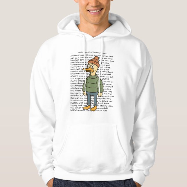 Duck Sounds in Different Language  Hoodie (Front)