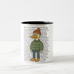 Duck Sounds in Different Language  Two-Tone Coffee Mug