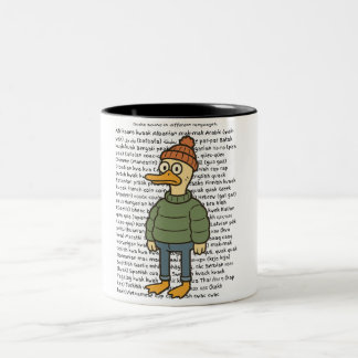 Duck Sounds in Different Language Two-Tone Coffee Mug