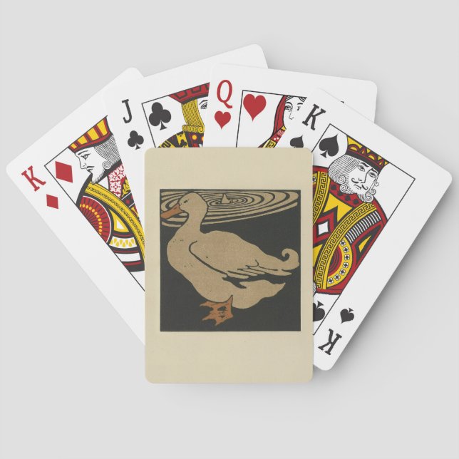 Duck - Square Animals Illustration Playing Cards (Back)