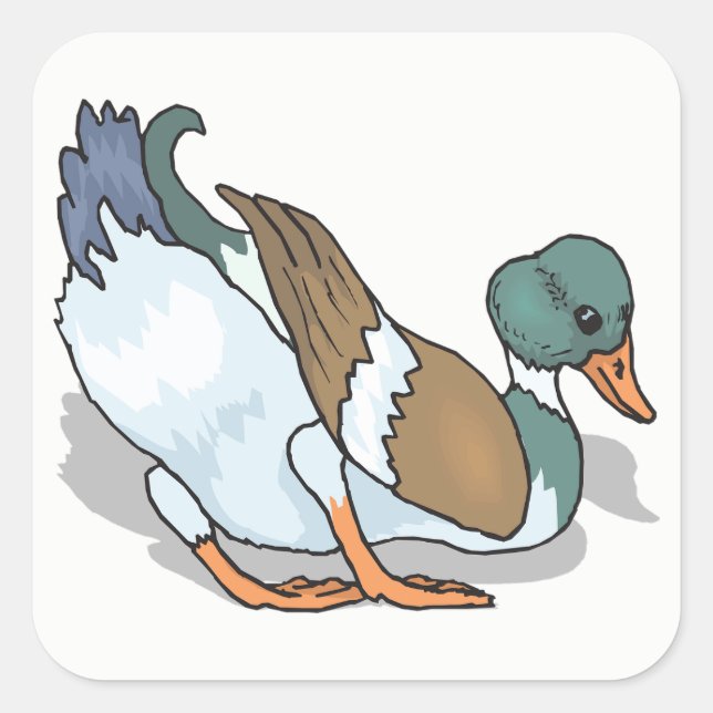 Duck Square Sticker (Front)