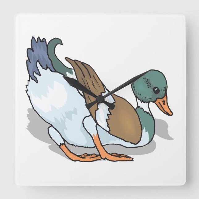 Duck Square Wall Clock (Front)