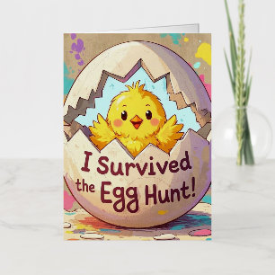 Duck Survived The Easter Egg Hunt Foil Greeting Card