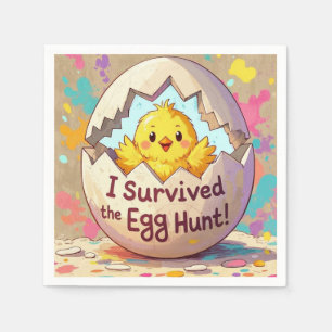 Duck Survived The Easter Egg Hunt Napkin